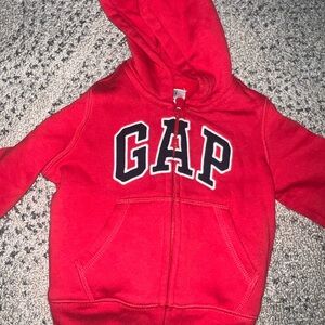 Red gap logo zipper hoodie
